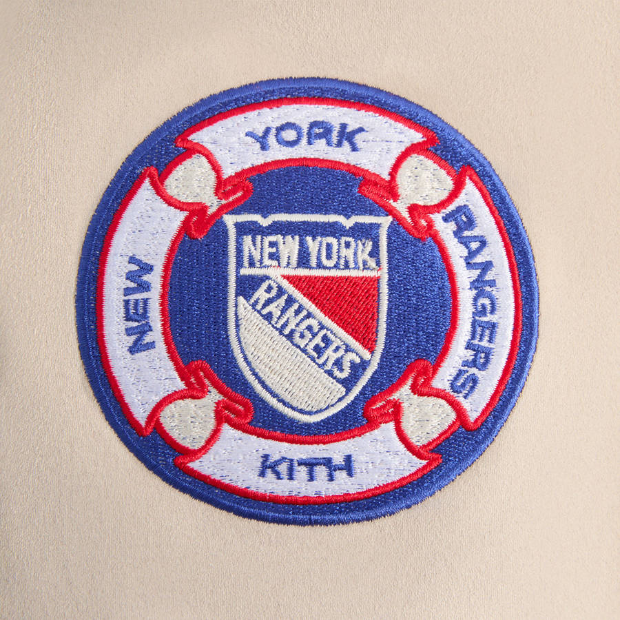 Navy Men Kith for the New York Rangers Faux Suede Lamont Coaches Jackets | 2513-TNISQ