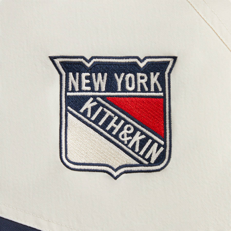 Navy Men Kith for the New York Rangers Nylon Padded Jackets | 0681-ICDZX