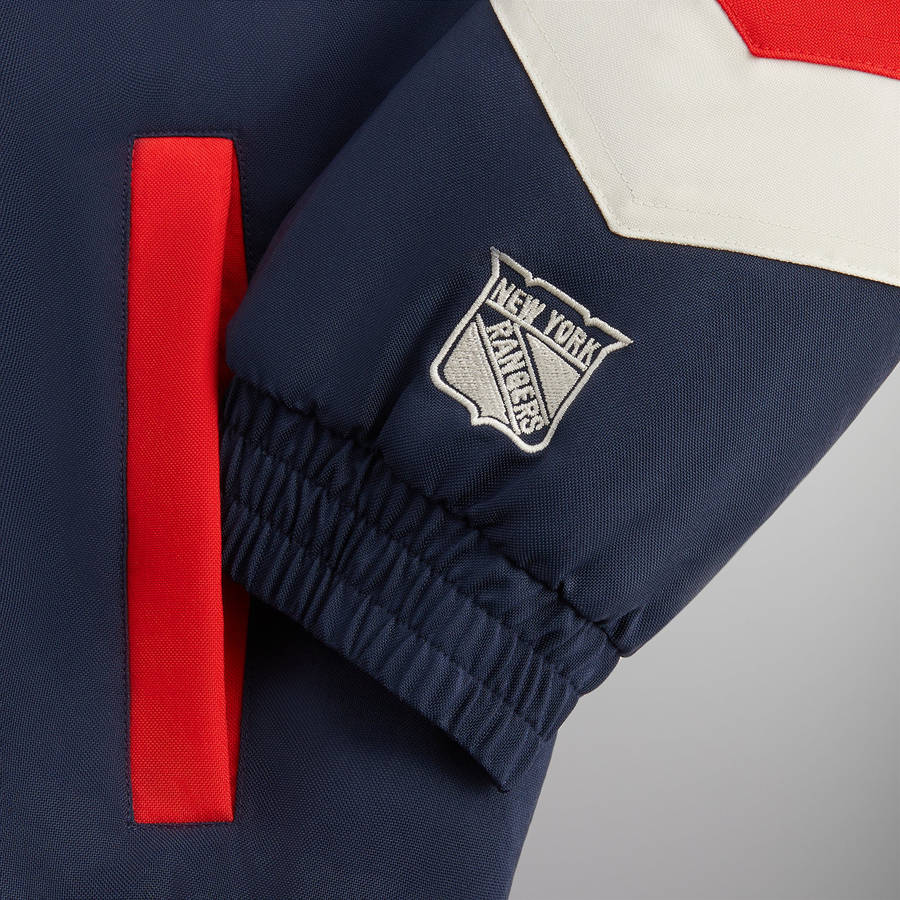 Navy Men Kith for the New York Rangers Nylon Padded Jackets | 0681-ICDZX