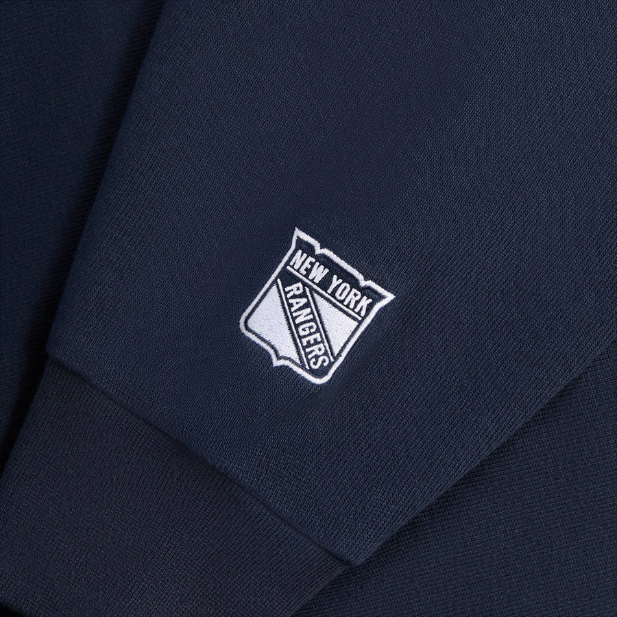 Navy Men Kith for the New York Rangers Shield Vintage Nelson Rugby Shirts | 1648-CSQTB