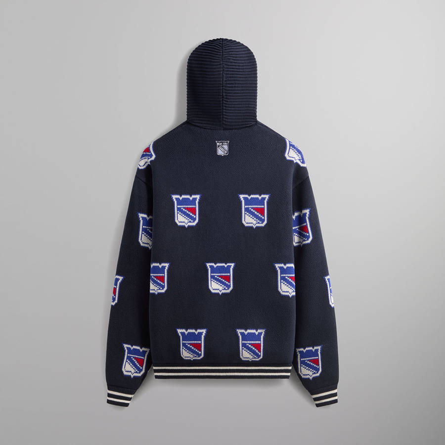 Navy Men Kith for the New York Rangers Wyona Full Zip With Hood Hoodie | 7358-YEBHZ