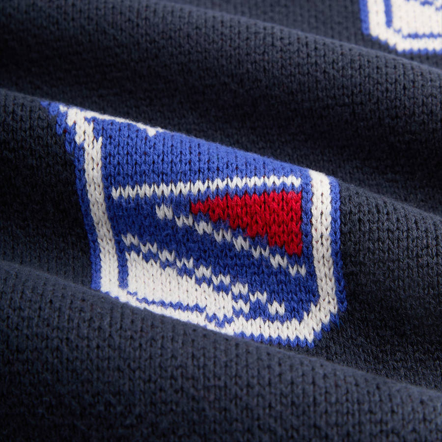 Navy Men Kith for the New York Rangers Wyona Full Zip With Hood Hoodie | 7358-YEBHZ