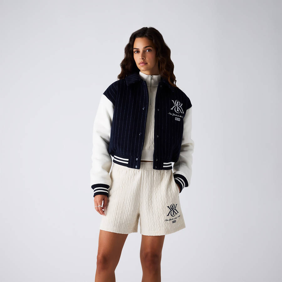 Navy Women Kith Campbell Crest Wool Jackets | 4165-GSCQZ