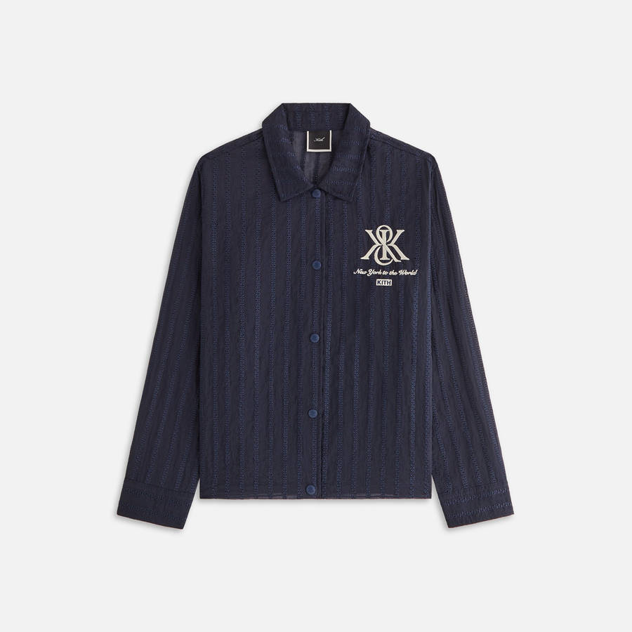 Navy Women Kith Kieran Crest Coaches Jackets | 2475-VRPJU