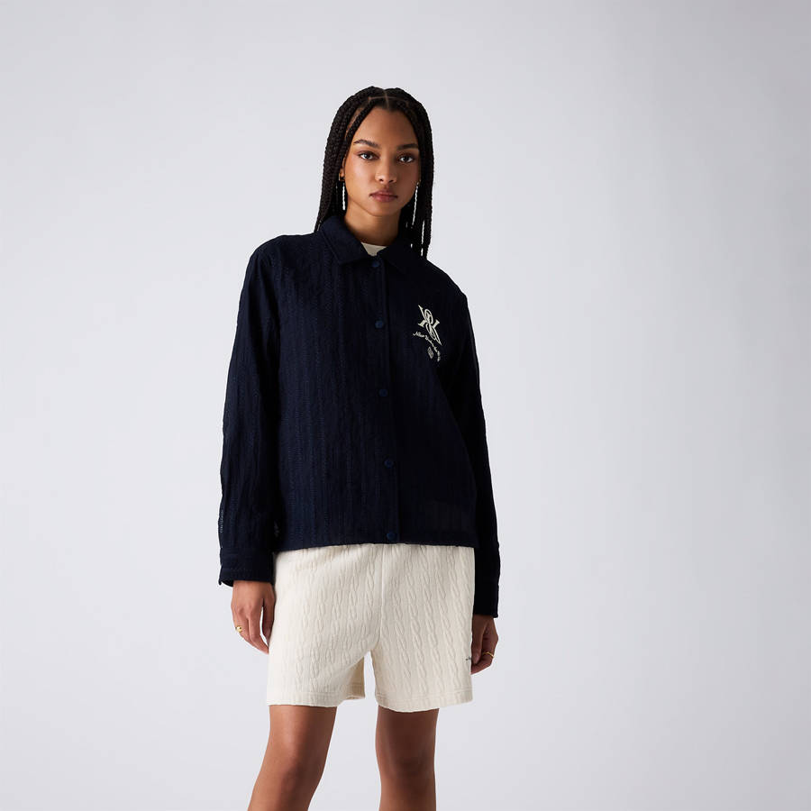 Navy Women Kith Kieran Crest Coaches Jackets | 2475-VRPJU