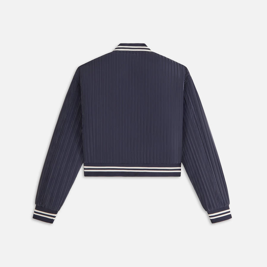 Navy Women Kith Landry II Crest Bomber Jackets | 0752-HQAIE