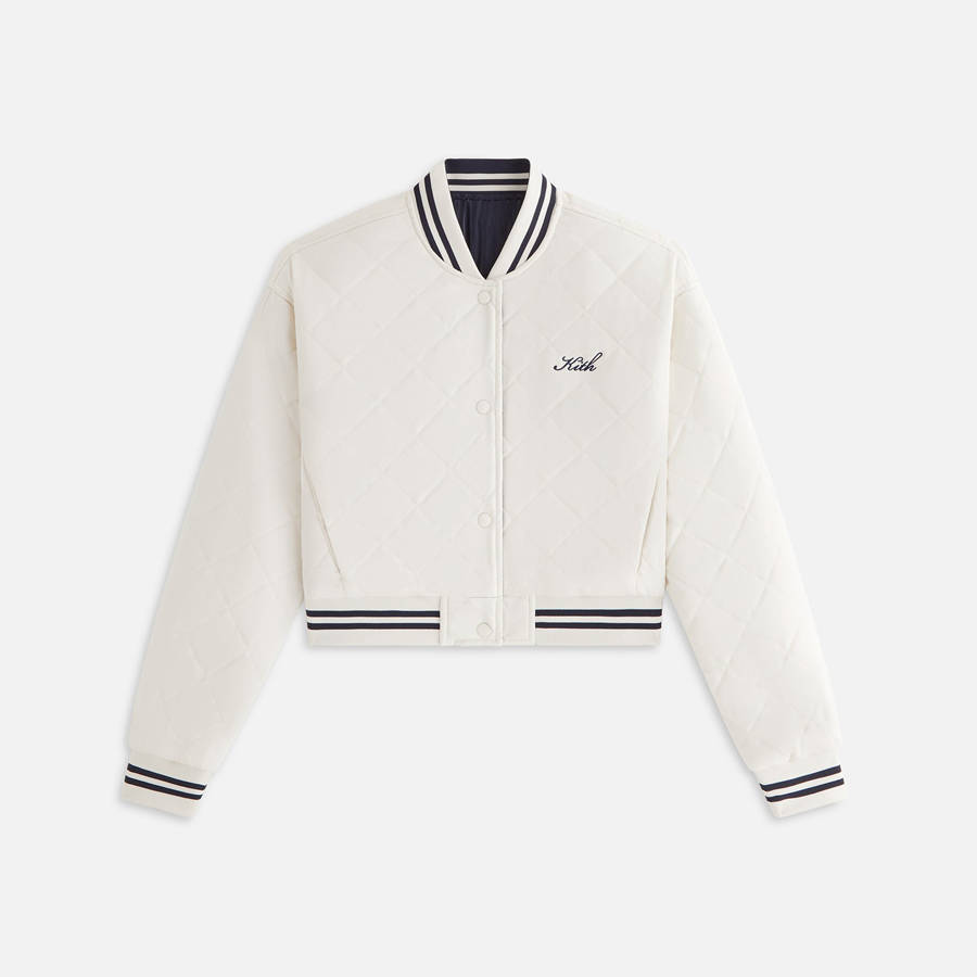 Navy Women Kith Landry II Crest Bomber Jackets | 0752-HQAIE