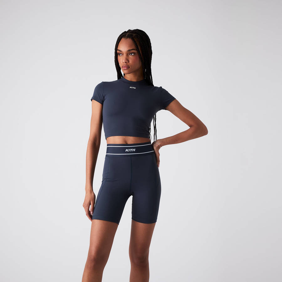 Navy Women Kith Mulberry II Active T-Shirt | 6839-JAGFB