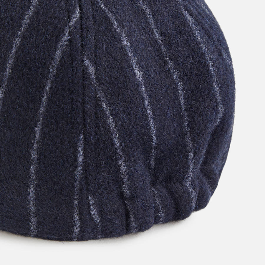 Navy Women Kith Richards Pinstripe Wool Cricket Cap Headwear | 8174-SZARK