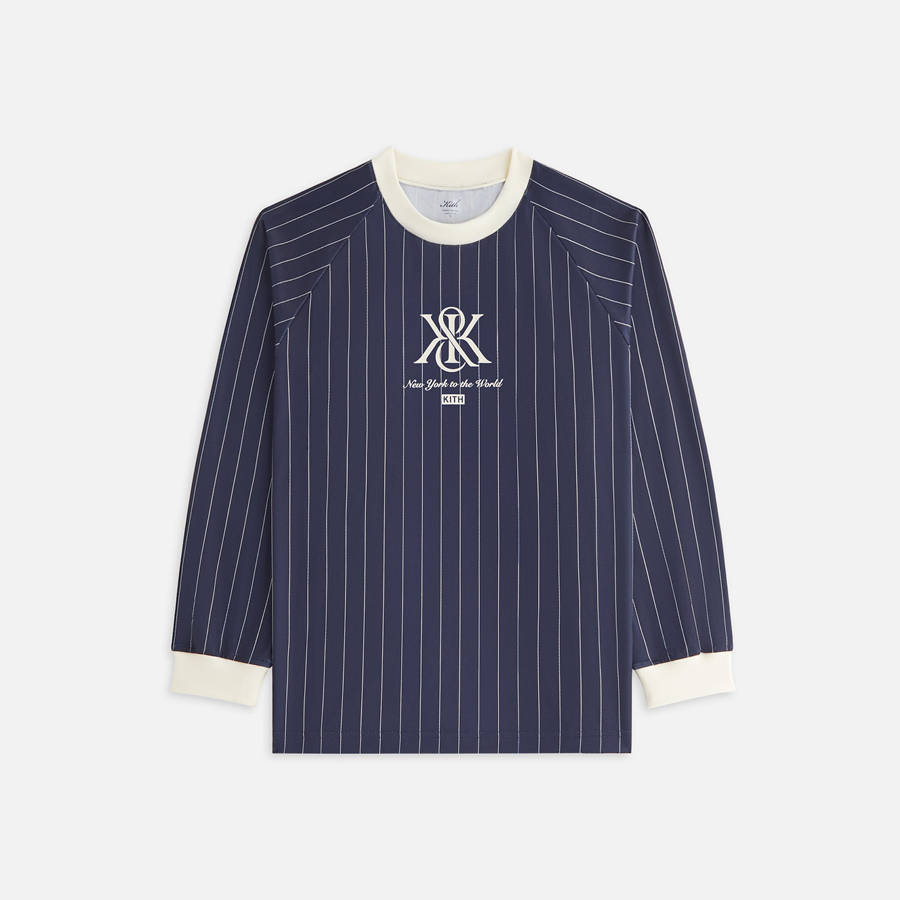 Navy Women Kith Ridley Crest Tech Long Sleeve T-Shirt | 7490-DTIWP