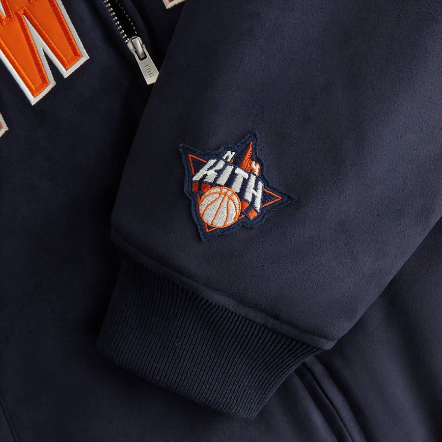 Navy Women Kith for the New York Knicks Hooded Jackets | 7102-SIDYV