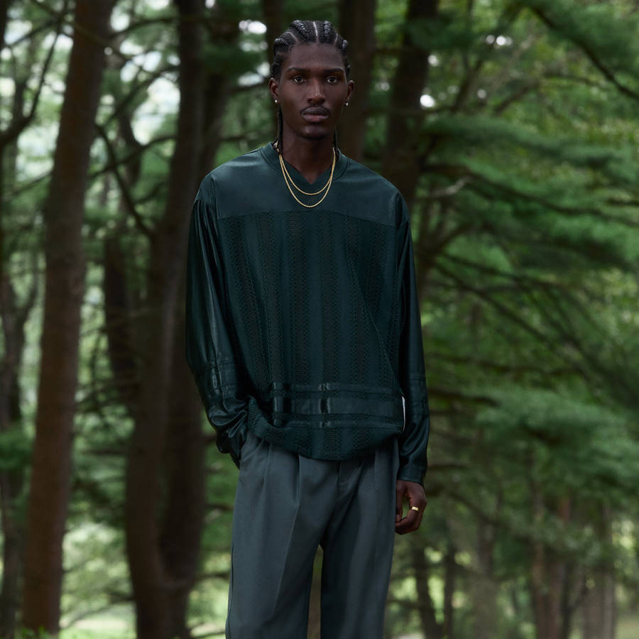 Olive Men Kith Malik Lace Combo Jersey Shirts | 3412-WJNMF