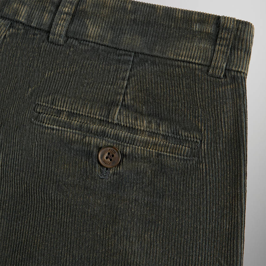 Olive Men Kith Washed Corduroy Montrose Pants | 2453-KZHJM