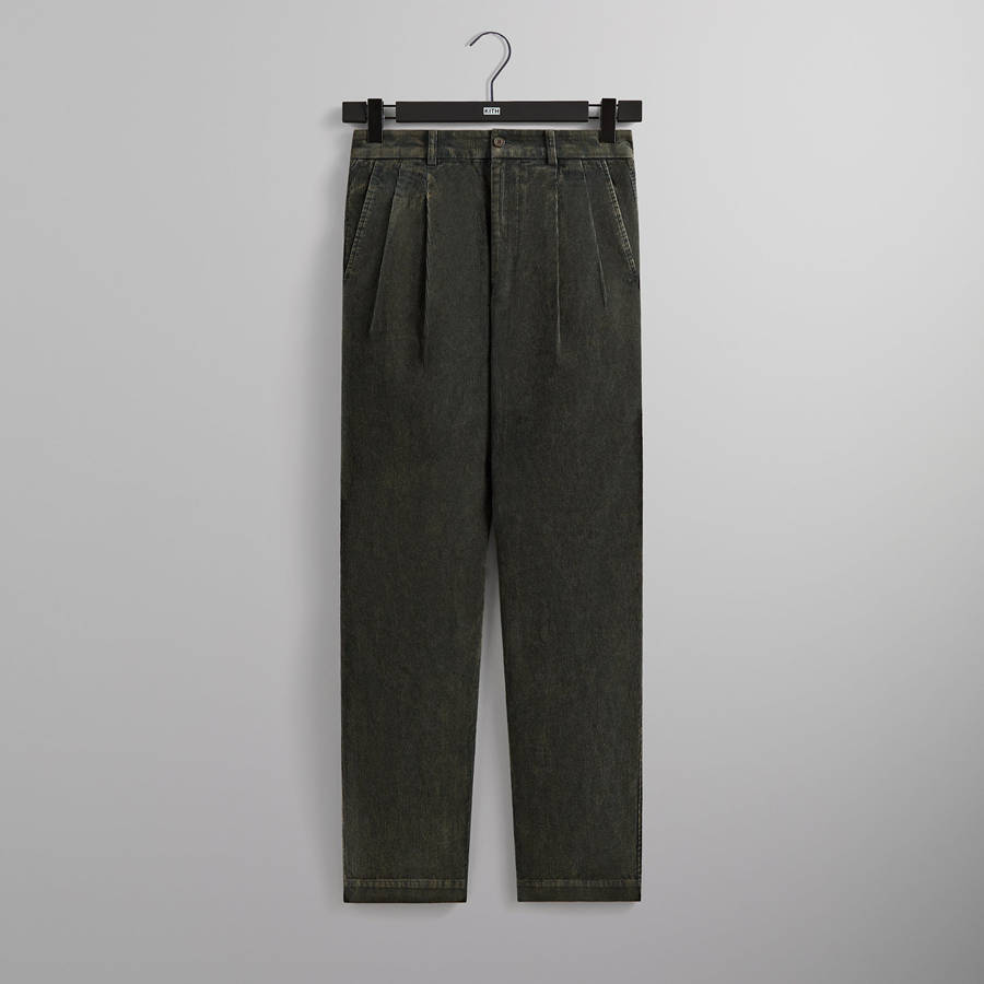 Olive Men Kith Washed Corduroy Montrose Pants | 2453-KZHJM