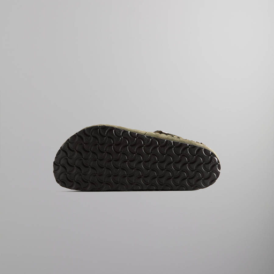 Olive Men Kith for Birkenstock London Braided Shearling Sandals | 8132-RWLAO