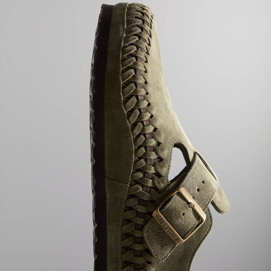 Olive Women Kith for Birkenstock London Braided Shearling Sandals | 7295-YMGAI