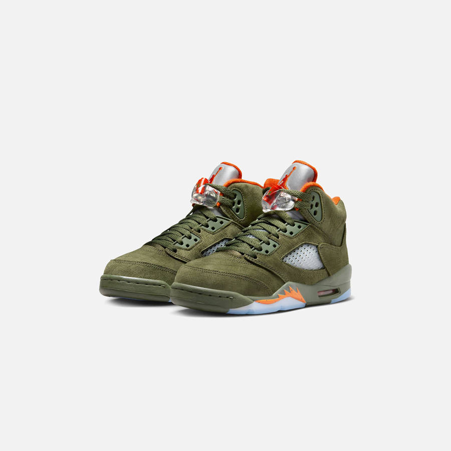 Olive / Orange Kids' Kith Jordan GS Air Jordan 5 Retro Sneakers | 8130-TCSFP