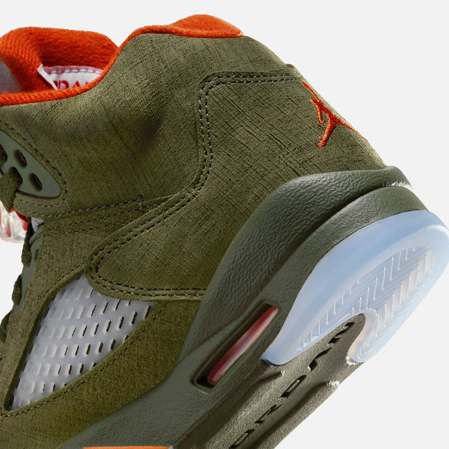 Olive / Orange Kids' Kith Jordan GS Air Jordan 5 Retro Sneakers | 8130-TCSFP