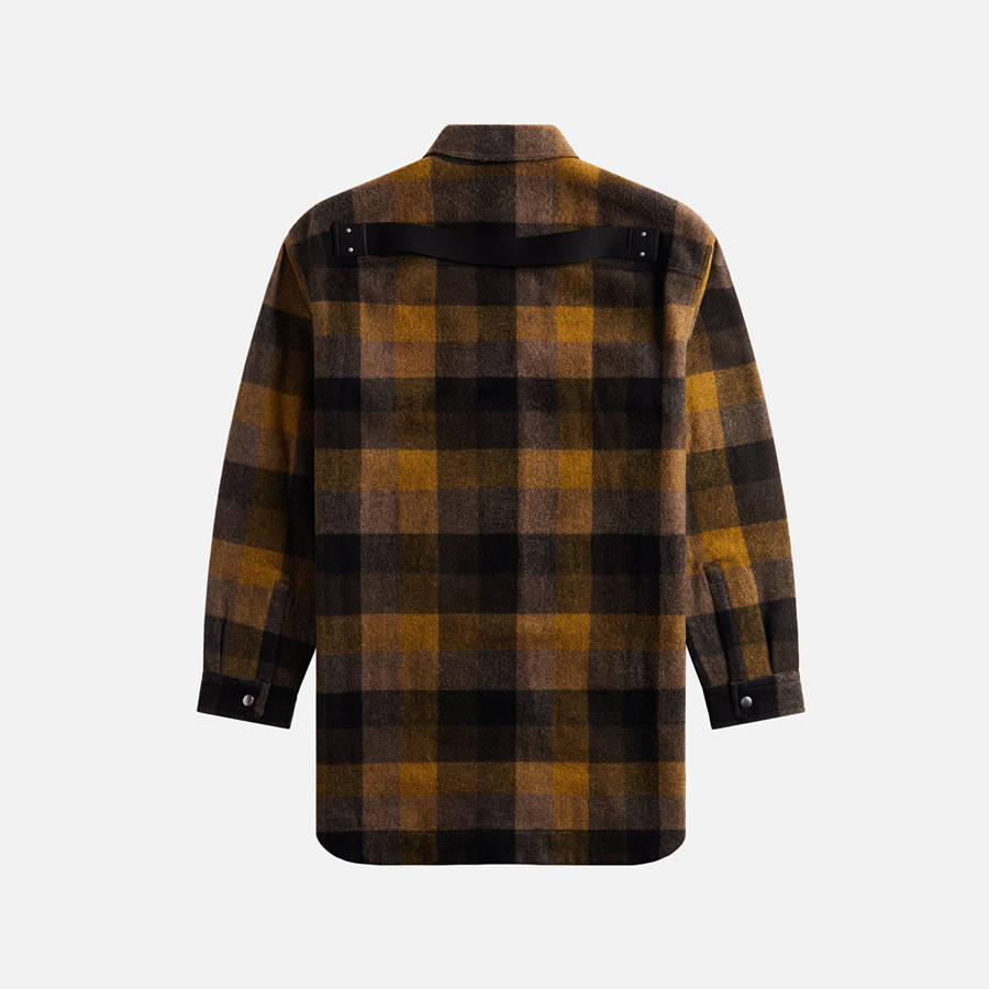 Orange Men Kith Rick Owens Oversized Outershirt Shirts | 3287-JQVZW