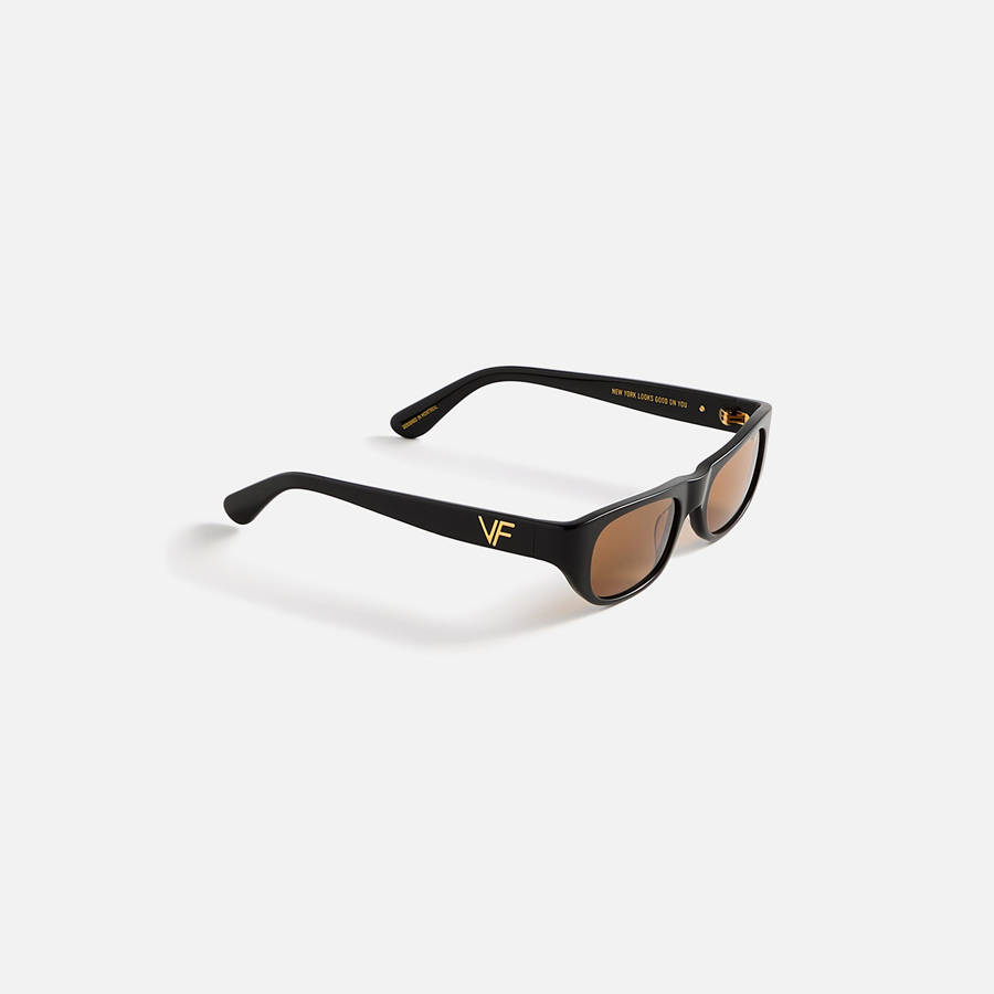 Orange Men Kith Vintage Frames Bowery Black Acetate Sunglasses | 8402-JUVDQ