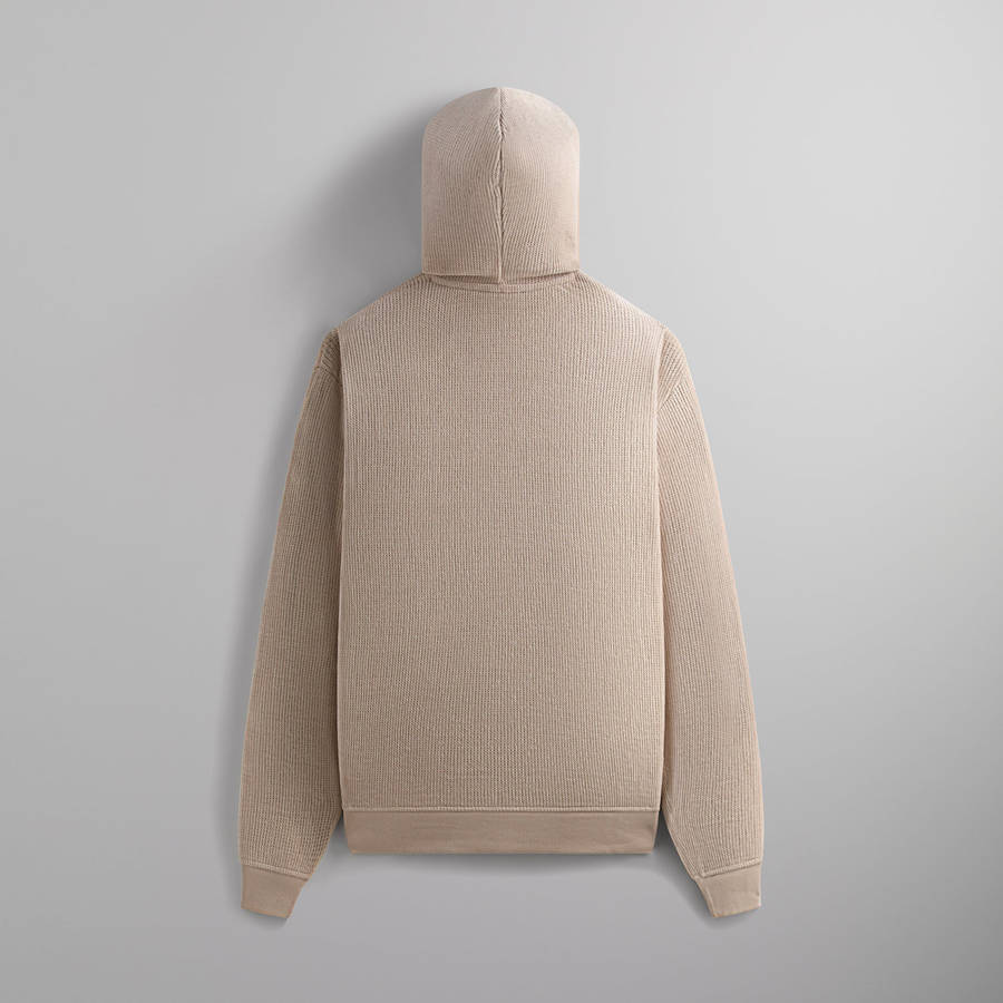 Pink Men Kith Bonded Waffle Coleman Quarter Zip Hoodie | 0795-MBFLS