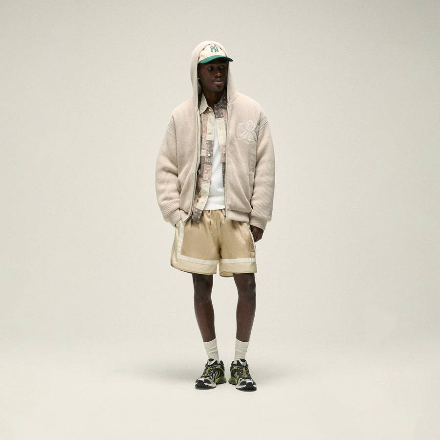 Pink Men Kith Reversible Rib Knit Sierra Hoodie Sweatshirts | 5826-KMALE