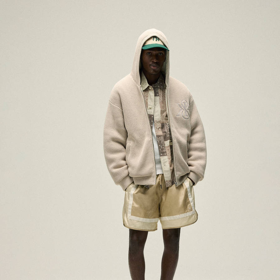 Pink Men Kith Reversible Rib Knit Sierra Hoodie Sweatshirts | 5826-KMALE