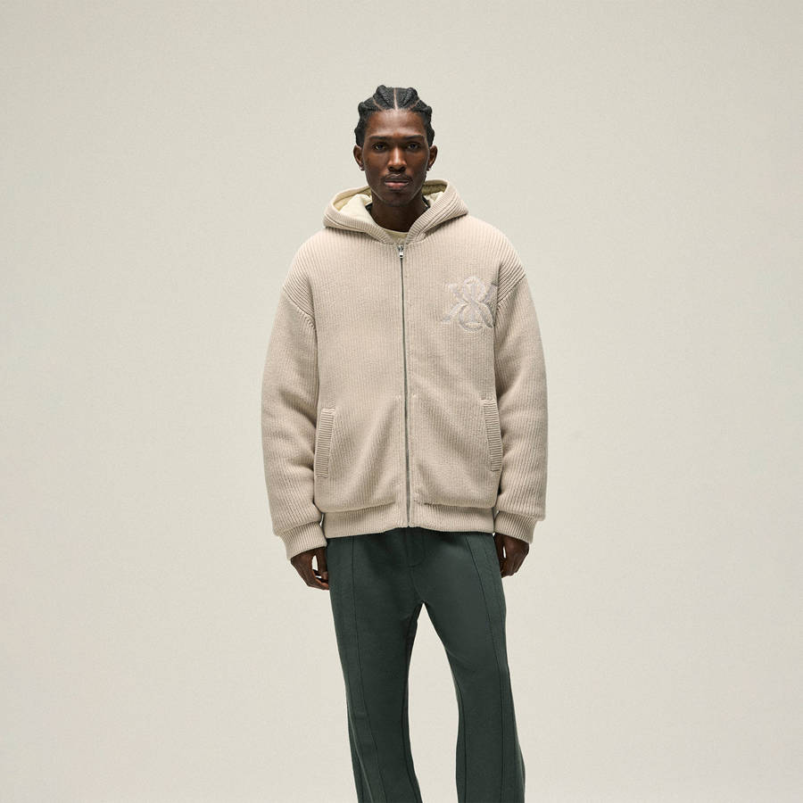 Pink Men Kith Reversible Rib Knit Sierra Hoodie Sweatshirts | 5826-KMALE