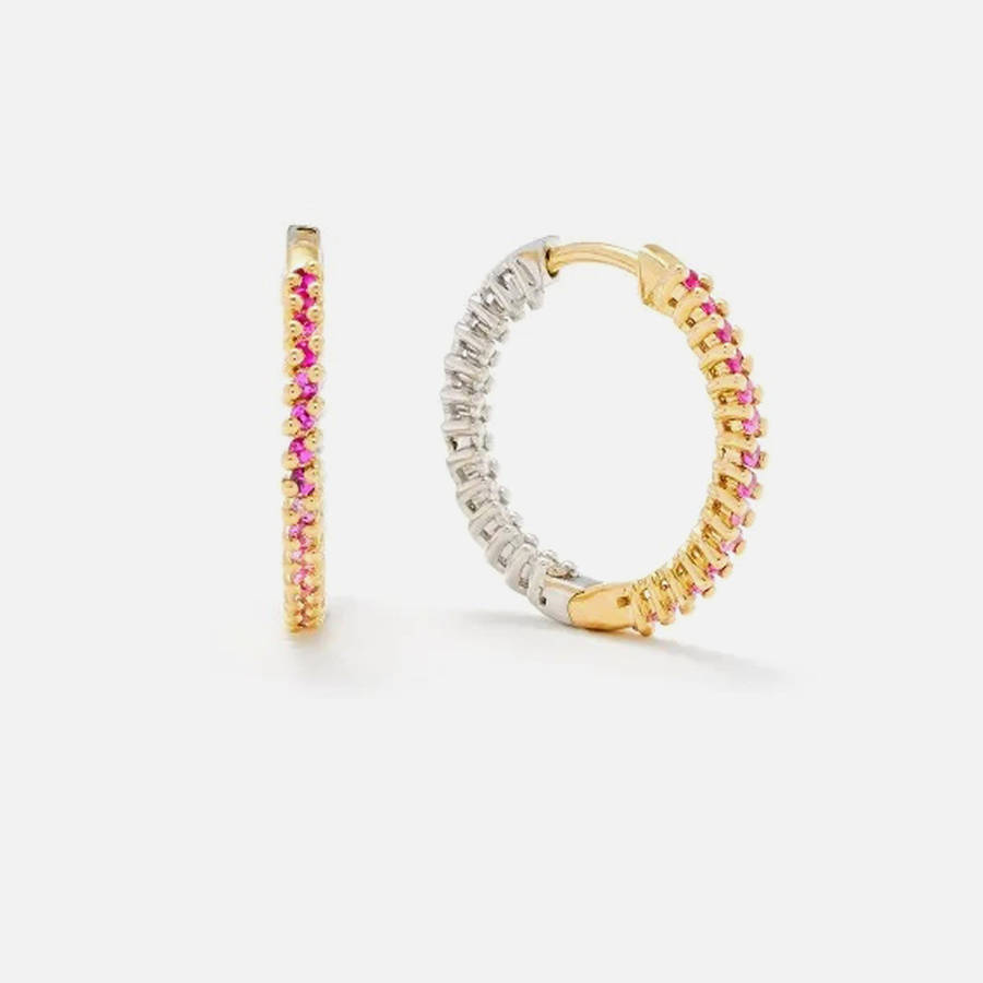 Pink Multicolor Women Kith Yvonne Leon Paire de Creoles Coloriage PM Jewelry | 6704-ZORNY