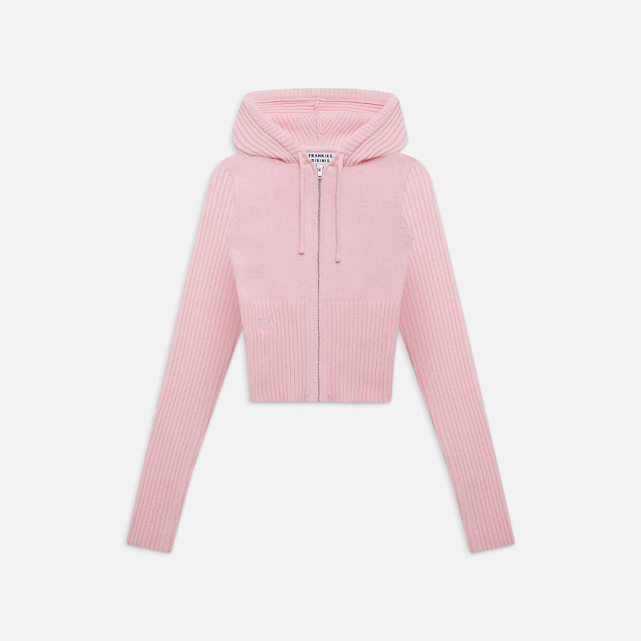 Pink Women Kith Frankies Bikinis Heritage Cloud Knit Hoodie Sweatshirts | 8671-ZFYMJ