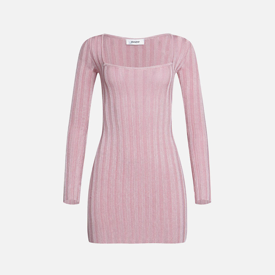 Pink Women Kith GUIZIO Slinky Rib Mini Dress | 1256-JPTWR