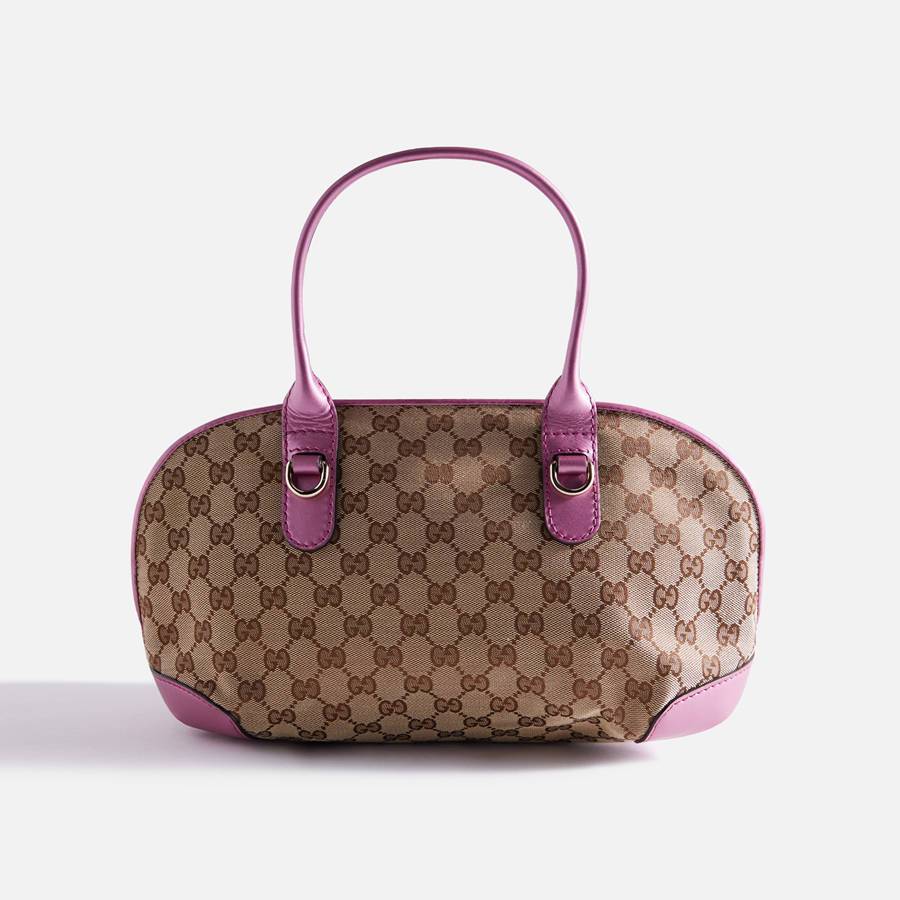 Pink Women Kith WGACA Gucci Canvas Heart Bit Hand Bags | 0189-STBMJ