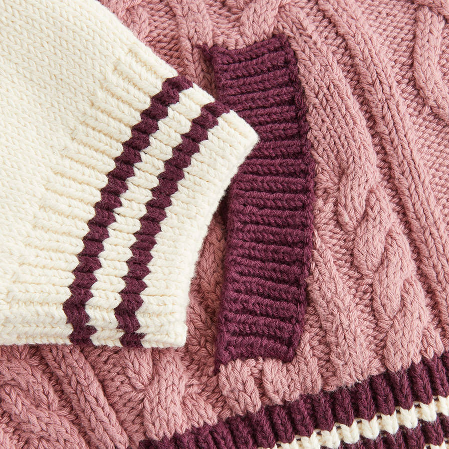 Pink Women Kith Wyler Blocked Full Zip Sweater Jackets | 6023-QHXWL