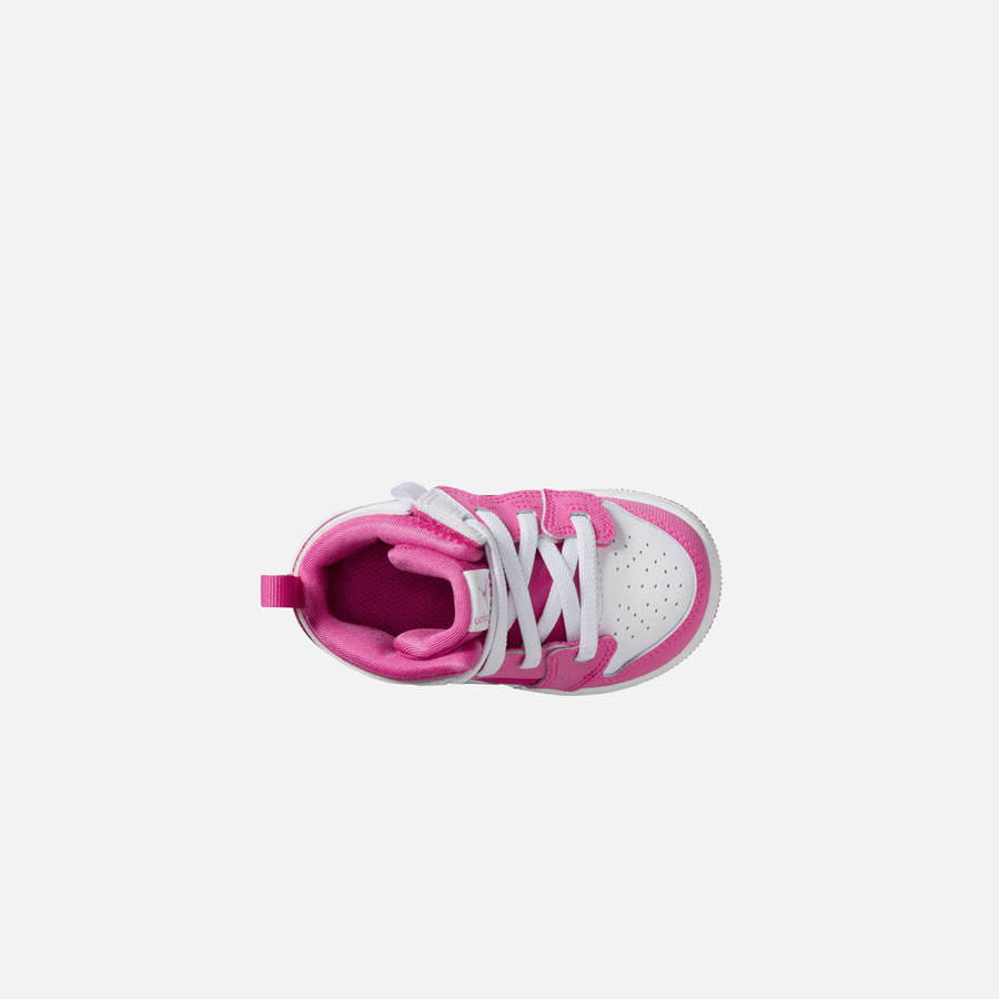 Pink / White Kids' Kith Nike TD Air Jordan 1 Mid RM Easyon Sneakers | 0418-GQPKZ