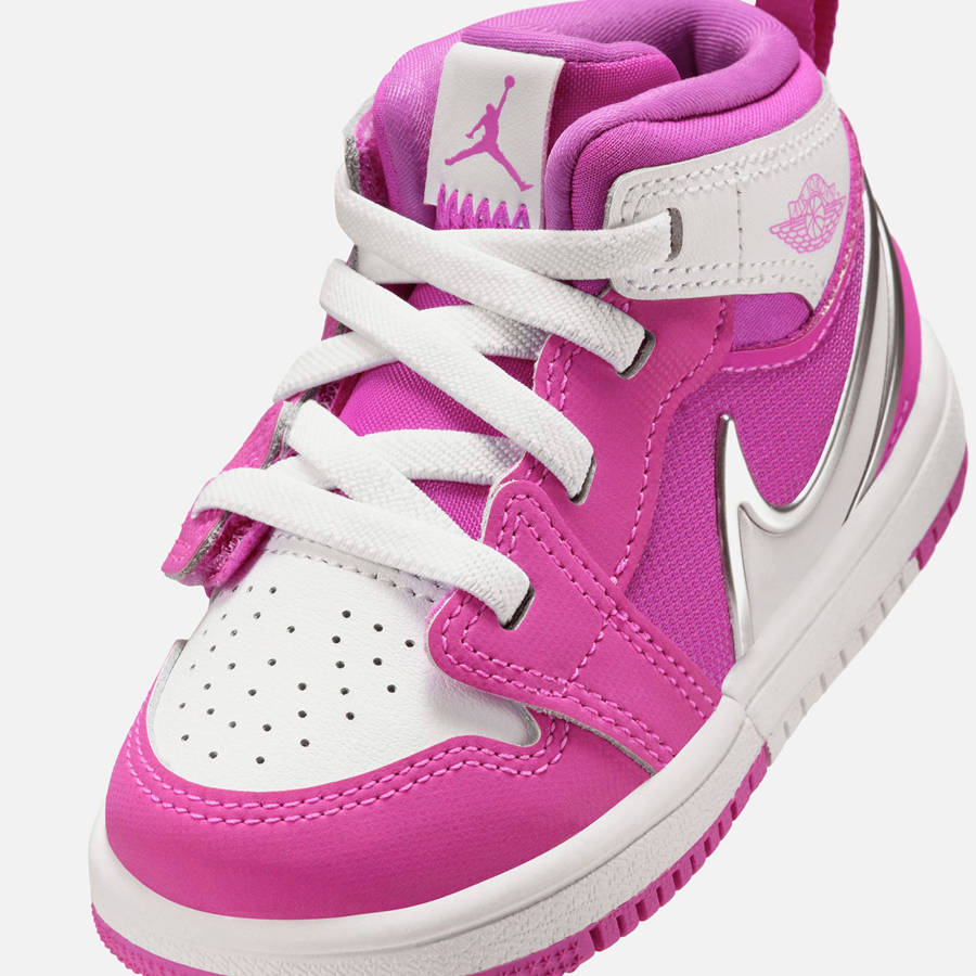 Pink / White Kids' Kith Nike TD Air Jordan 1 Mid RM Easyon Sneakers | 0418-GQPKZ