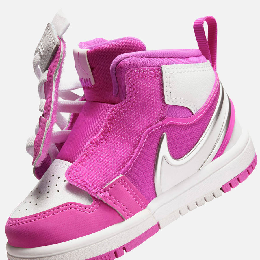 Pink / White Kids' Kith Nike TD Air Jordan 1 Mid RM Easyon Sneakers | 0418-GQPKZ