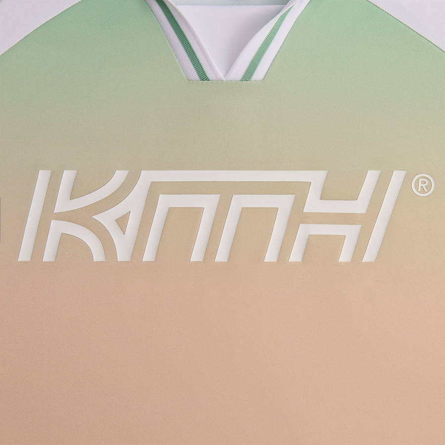 Pink / White Men Kith Gradient Edison Jersey T-Shirt | 6081-CEFAU
