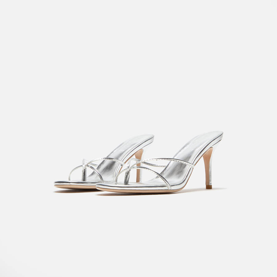 Platinum Women Kith Femme LA Sicilian Slipper Heels | 6890-UDGMJ