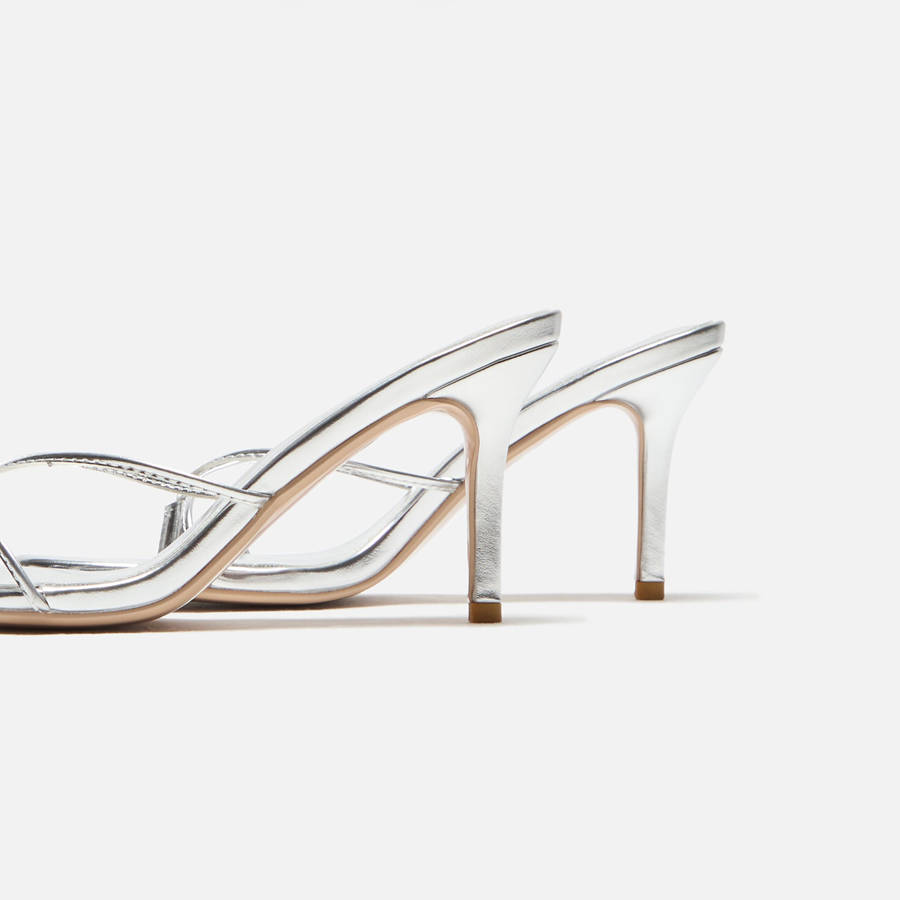Platinum Women Kith Femme LA Sicilian Slipper Heels | 6890-UDGMJ