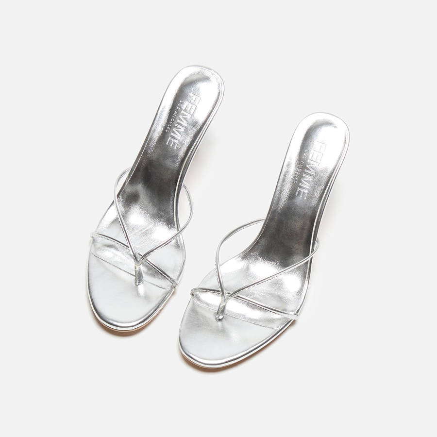 Platinum Women Kith Femme LA Sicilian Slipper Heels | 6890-UDGMJ