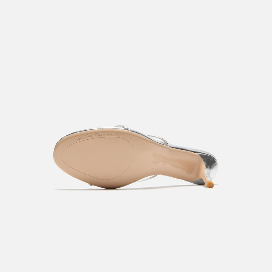 Platinum Women Kith Femme LA Sicilian Slipper Heels | 6890-UDGMJ