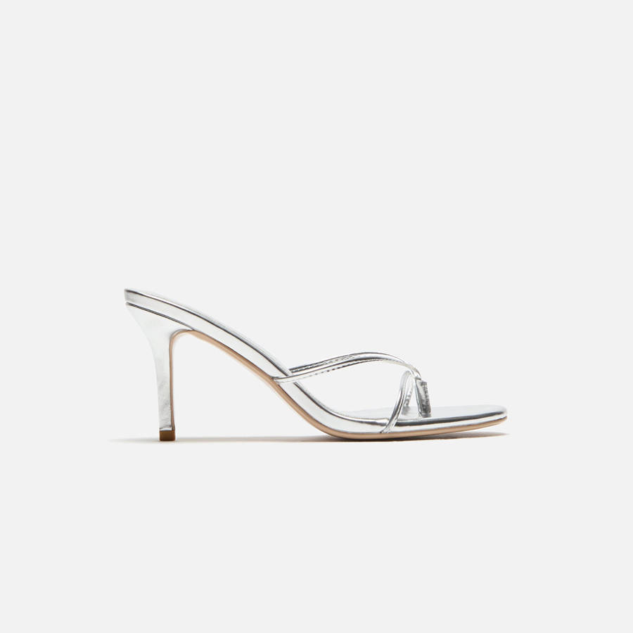 Platinum Women Kith Femme LA Sicilian Slipper Heels | 6890-UDGMJ