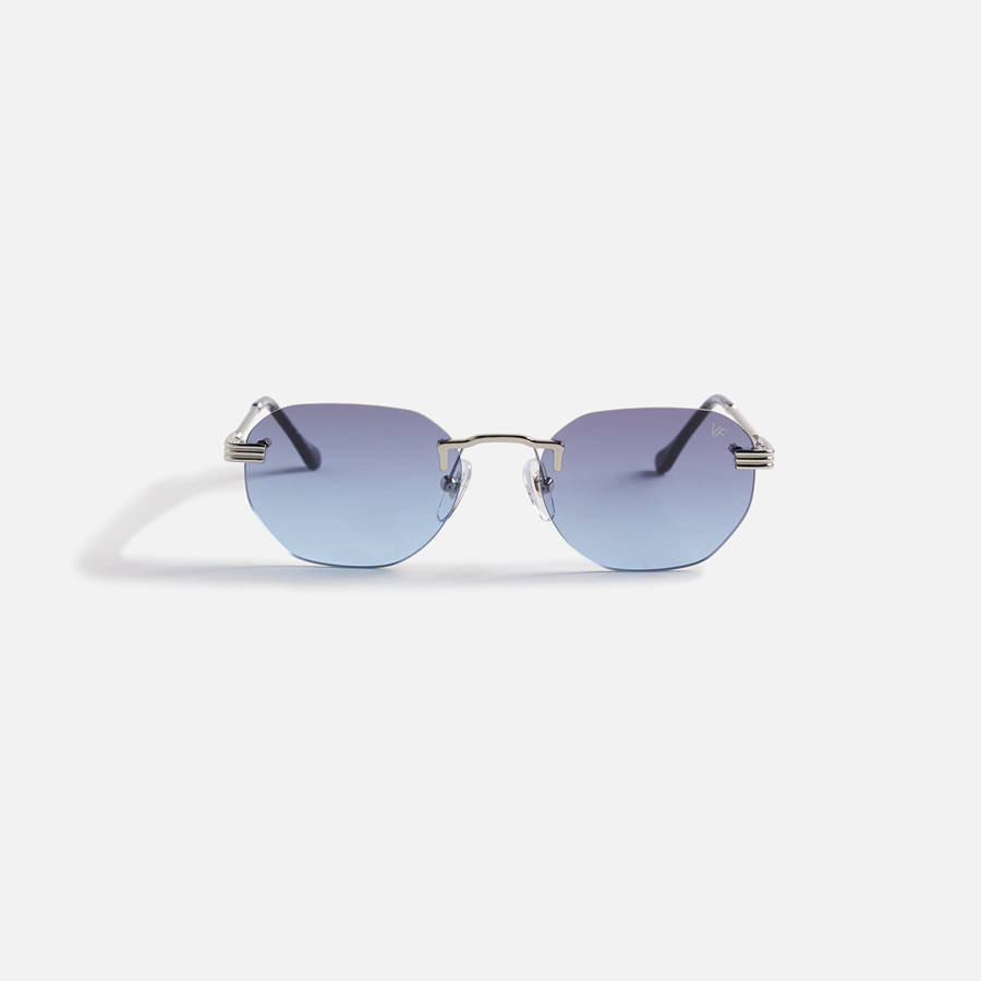 Purple Blue Men Kith Vintage Frames Detroit Player Drill Mount 24Kt White Gold Sunglasses | 7482-DYGBV