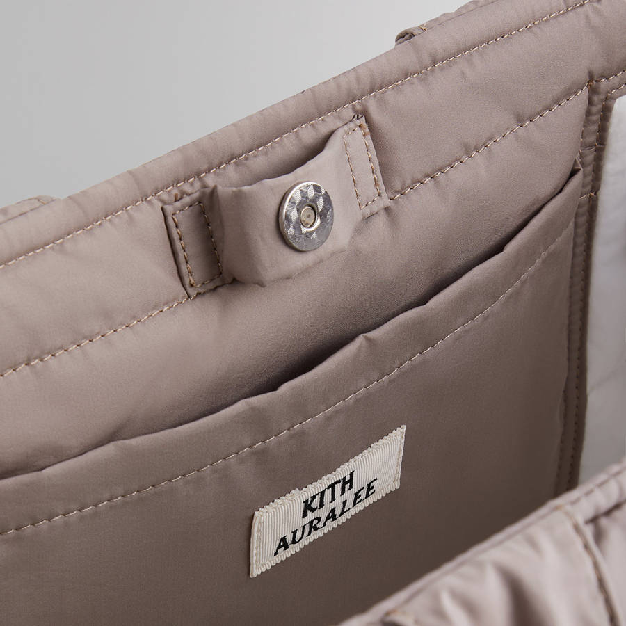 Purple Men Kith 101 for Auralee Puffed Nylon Tote Bags | 6493-ZATOD