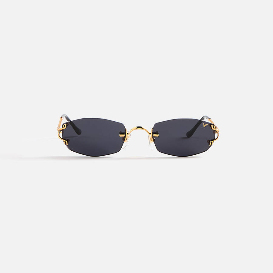 Purple Men Kith Vintage Frames Aspen Drill Mount 24KT Gold Sunglasses | 9672-IEOGN