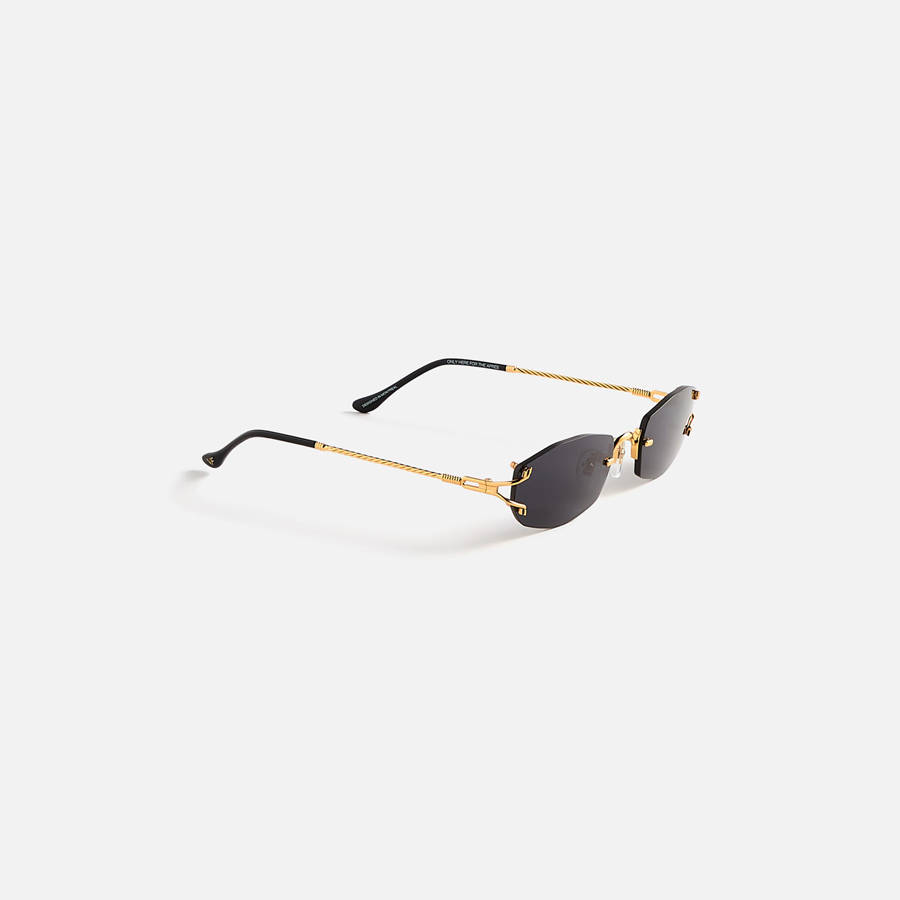 Purple Men Kith Vintage Frames Aspen Drill Mount 24KT Gold Sunglasses | 9672-IEOGN