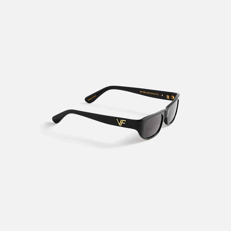 Purple Men Kith Vintage Frames Bowery Black Acetate Sunglasses | 5936-NXSVZ