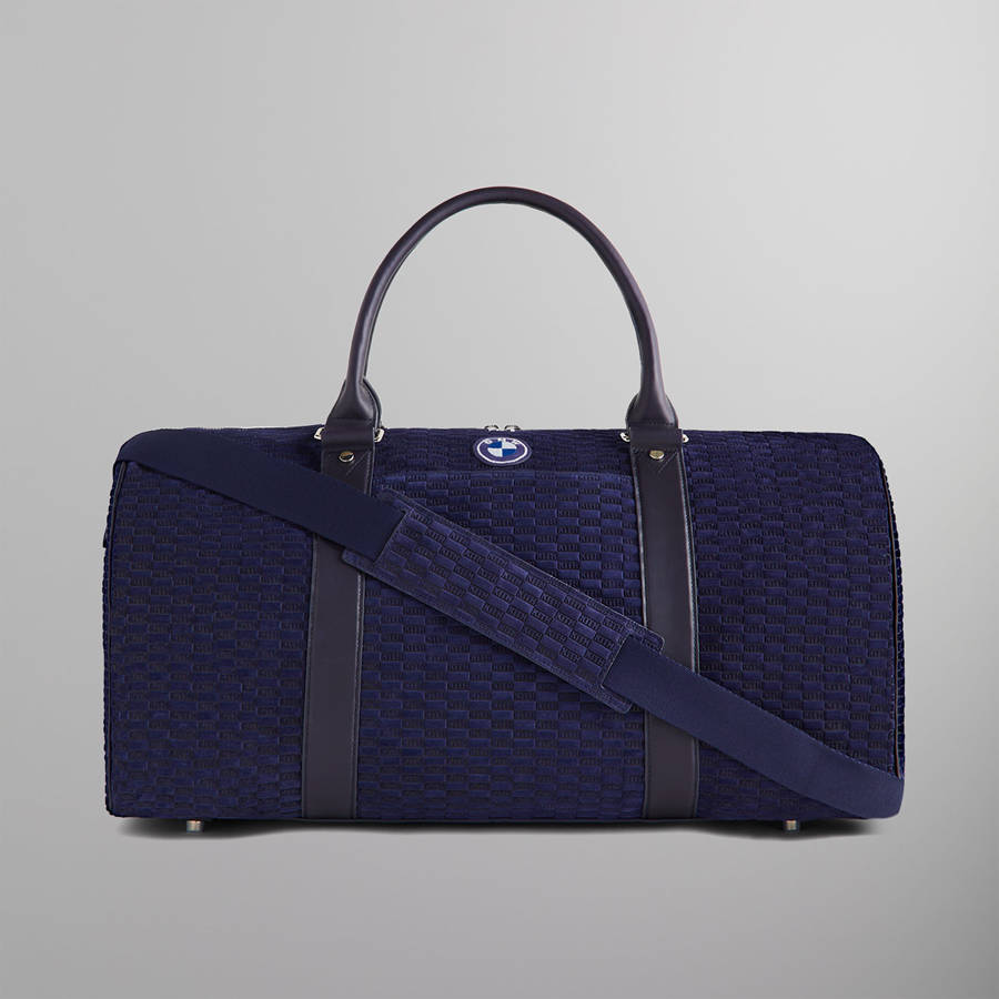Purple Men Kith for BMW Monogram Suede Duffle Bags | 3528-PQBDT