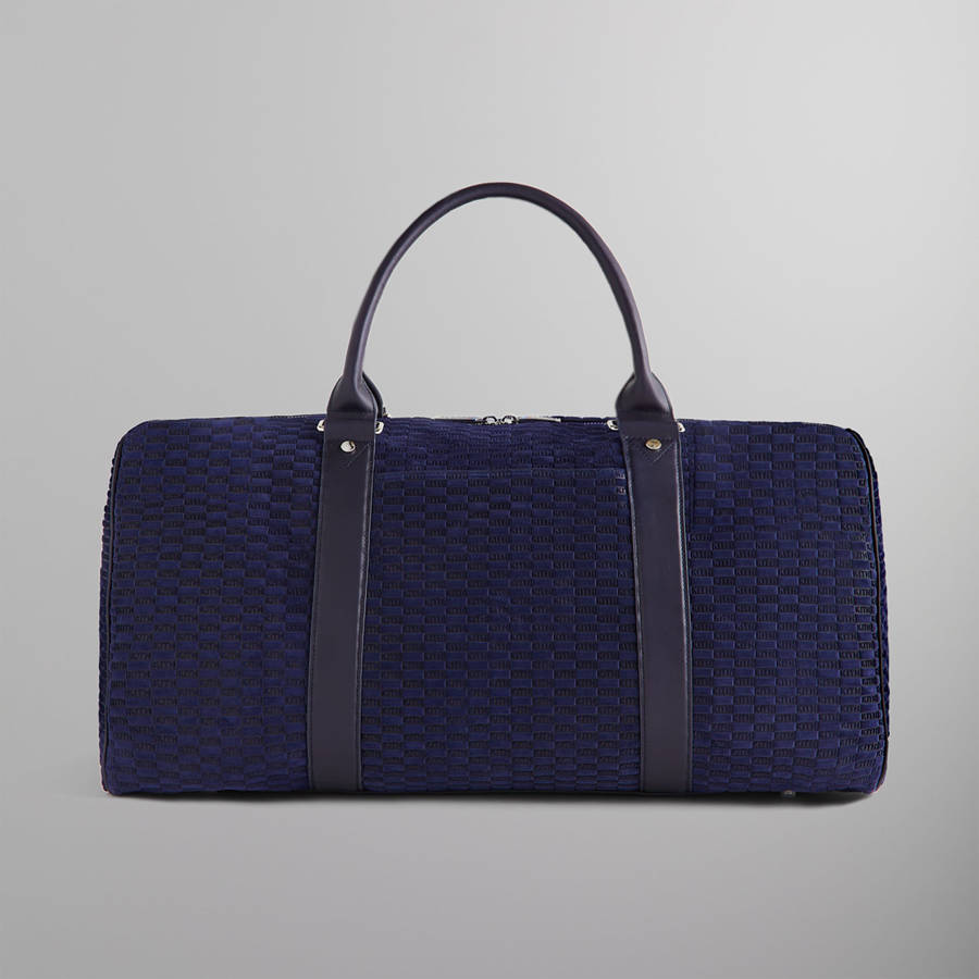 Purple Men Kith for BMW Monogram Suede Duffle Bags | 3528-PQBDT