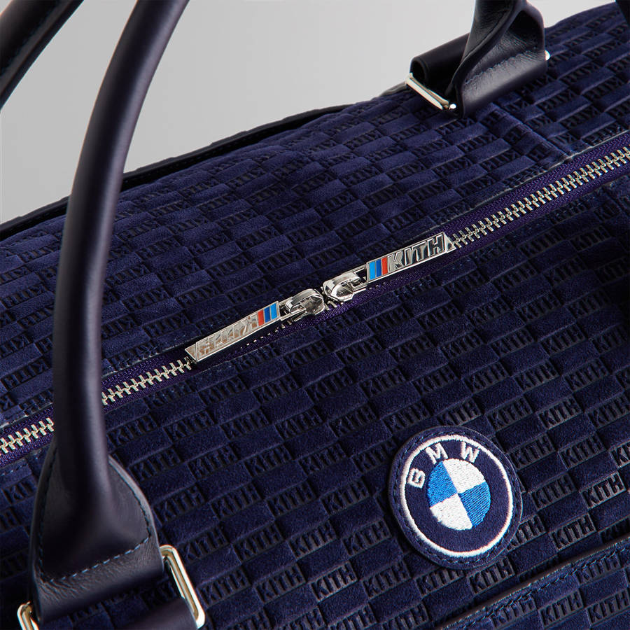 Purple Men Kith for BMW Monogram Suede Duffle Bags | 3528-PQBDT